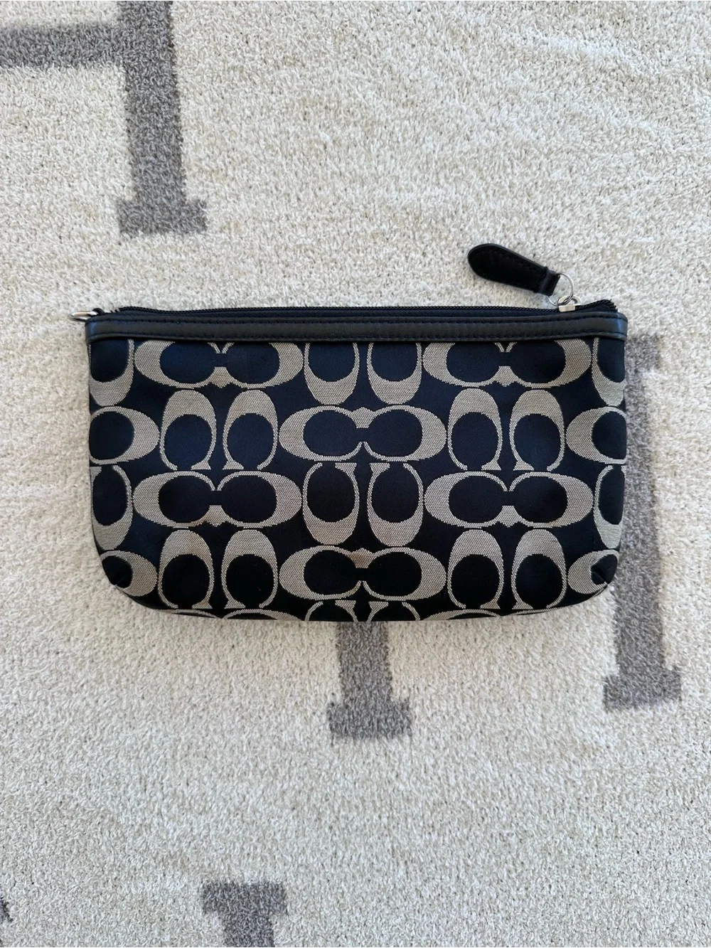 COACH Black Signature print wristlet